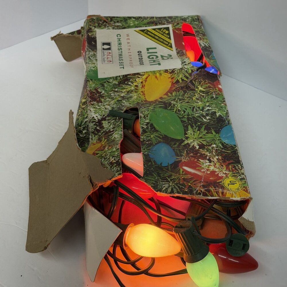 ACLA C9 Christmas Lights 25 Count Multicolor Outdoor Vintage 1970s Tested